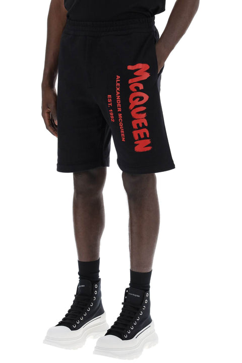 Alexander Mcqueen Alexander Mcqueen jersey graffiti sweatshorts