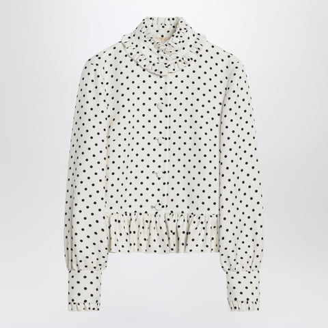 Valentino Valentino White single-breasted jacket with black polka dots