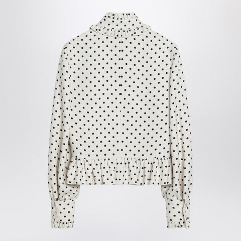Valentino Valentino White single-breasted jacket with black polka dots