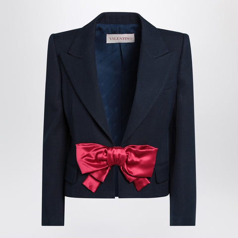 Valentino Valentino Blue viscose jacket with bow