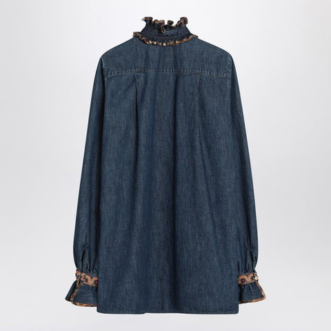 Valentino Valentino Blue denim blouse with embroidered edges