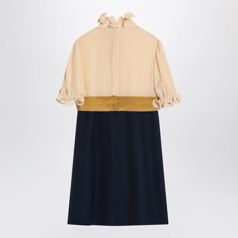 Valentino Valentino Mini dress with ruffles and bow in silk