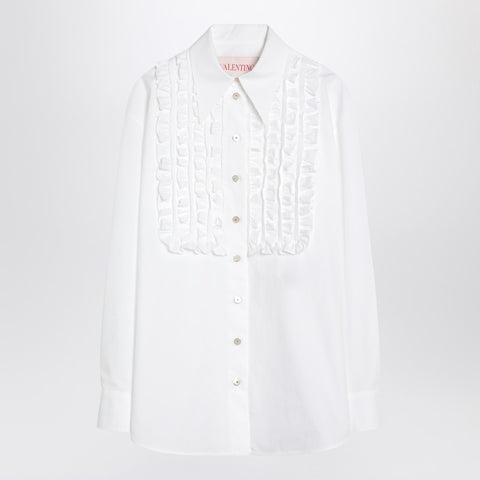 Valentino Valentino White cotton shirt with ruffles