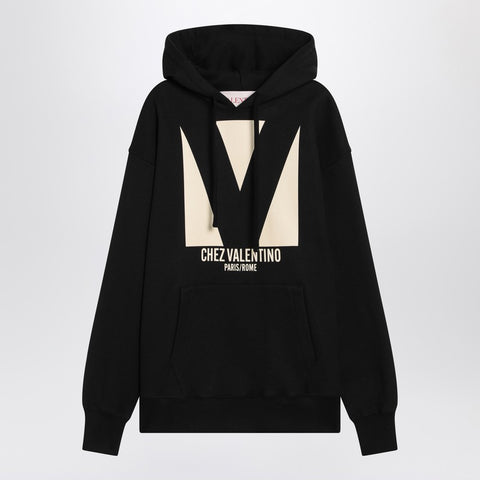 Valentino Black sweatshirt with Chez Valentino print