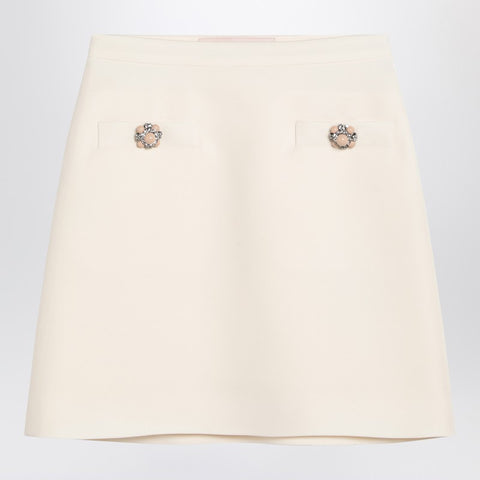 Valentino Valentino Ivory Crepe Couture Mini Skirt