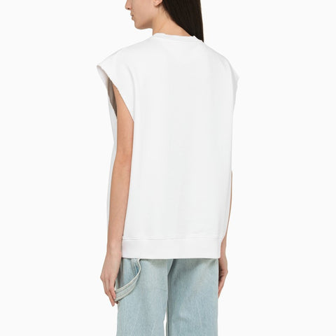 Stella McCartney Stella McCartney White cotton over vest with logo