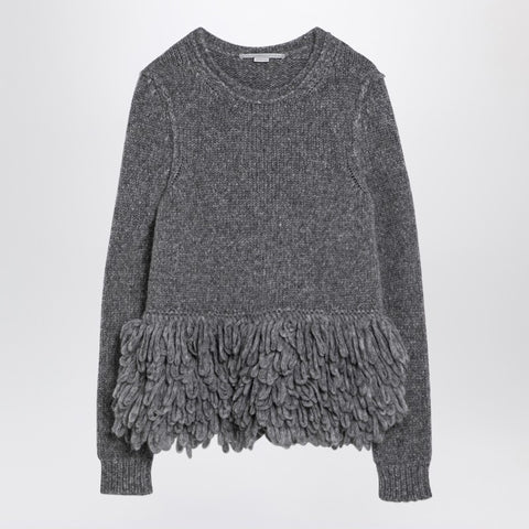 Stella McCartney Stella McCartney Grey wool sweater with feather insert
