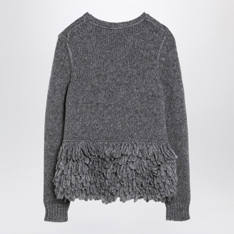Stella McCartney Stella McCartney Grey wool sweater with feather insert
