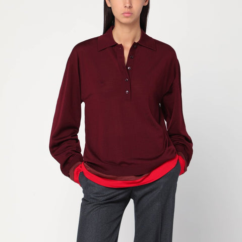 Stella McCartney Stella McCartney Layered Bordeaux wool polo