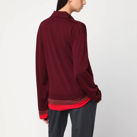 Stella McCartney Stella McCartney Layered Bordeaux wool polo