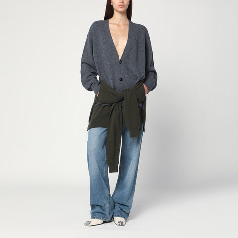 Stella McCartney Stella McCartney Grey/dark green cardigan with crossed sleeves