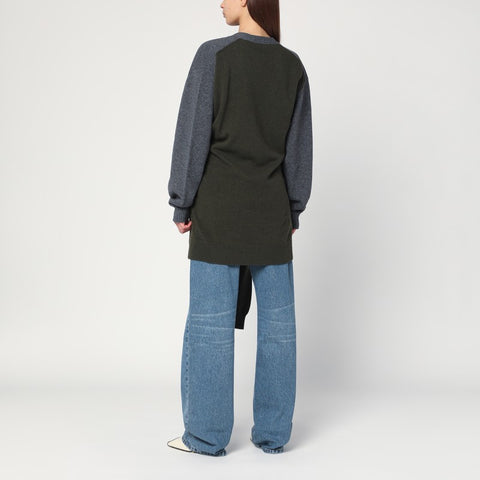 Stella McCartney Stella McCartney Grey/dark green cardigan with crossed sleeves
