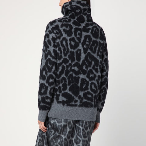 Stella McCartney Stella McCartney Leopard print turtleneck sweater in wool