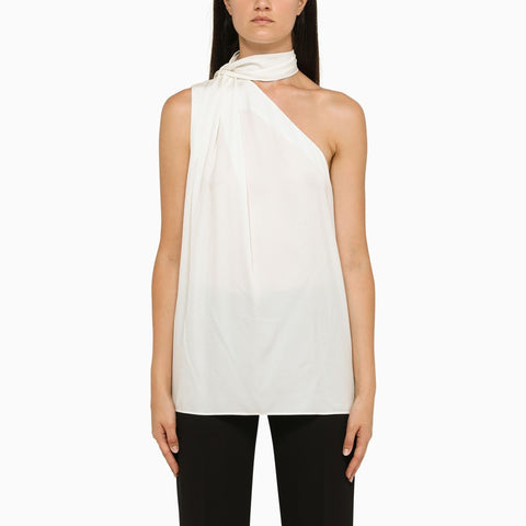 Stella McCartney Stella McCartney Cream asymmetric viscose top