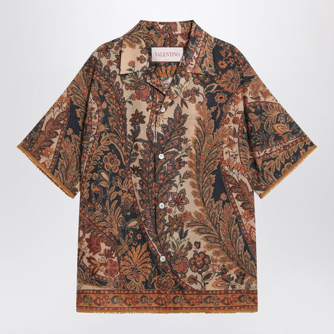 Valentino Valentino Beige/brown shirt with Paisley pattern