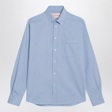 Valentino Valentino Light blue button-down shirt in cotton