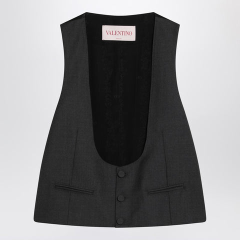 Valentino Valentino Charcoal grey vest in wool