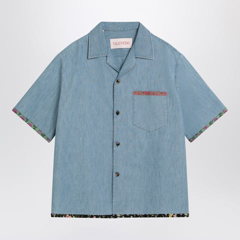 Valentino Valentino Denim shirt with floral trims