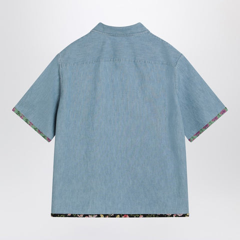 Valentino Valentino Denim shirt with floral trims