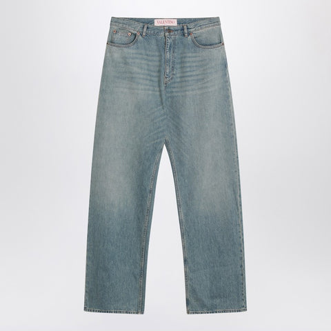 Valentino Valentino Light blue jeans with washed effect