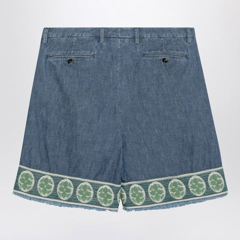 Valentino Valentino Blue bermuda short with jacquard bottom
