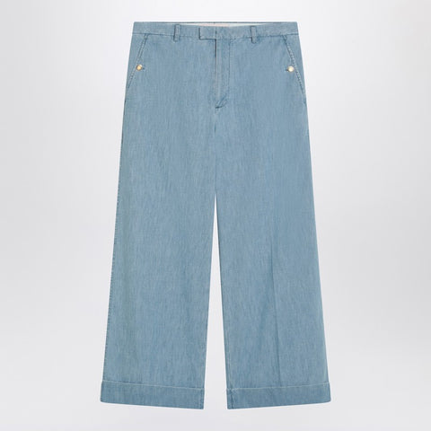 Valentino Valentino Light blue wide jeans with cuff