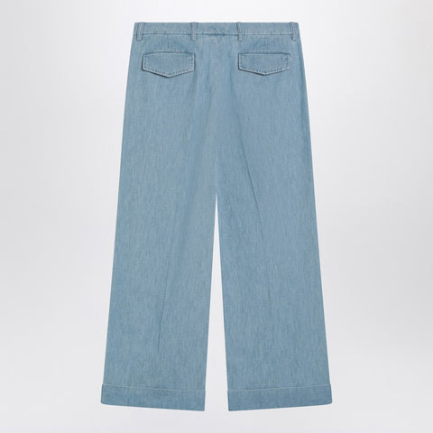 Valentino Valentino Light blue wide jeans with cuff