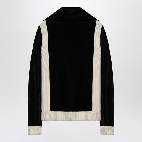 Valentino Black chenille sweatshirt with Chez Valentino patch