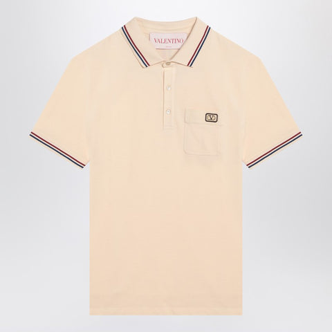 Valentino Valentino Butter coloured cotton polo shirt