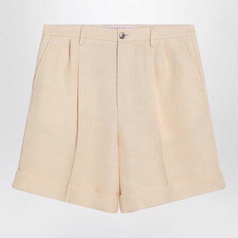 Valentino Valentino Butter-coloured Bermuda shorts with turn-ups