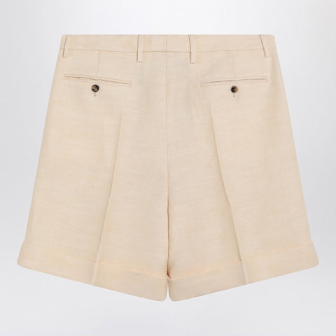 Valentino Valentino Butter-coloured Bermuda shorts with turn-ups