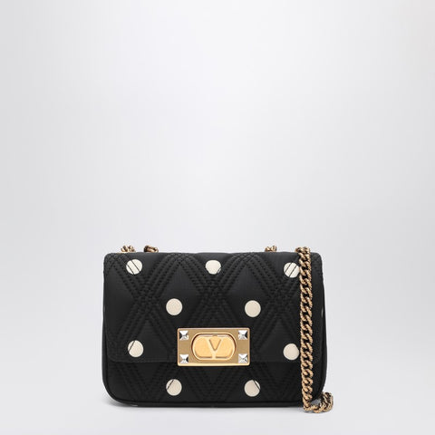Valentino Garavani Valentino Garavani Black Quiltie 67 bag with ivory polka dots