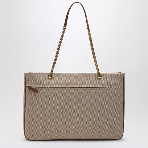Valentino Garavani Valentino Garavani Large Viva Superstar Bag in Natural/Spice Canvas