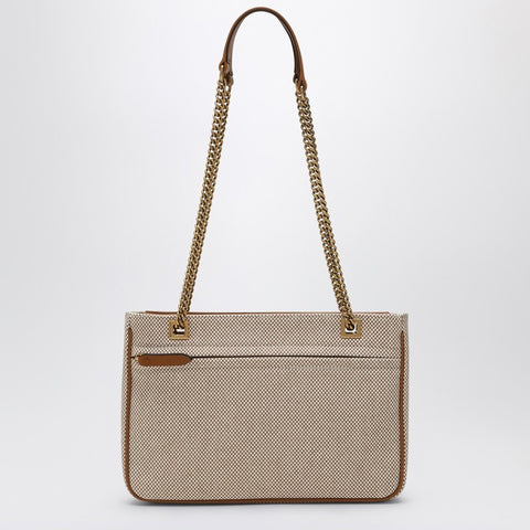 Valentino Garavani Valentino Garavani Small Viva Superstar Bag in Natural/Spice Canvas