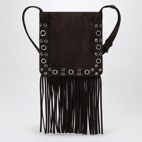 Valentino Garavani Valentino Garavani Nellcôte brown suede bag with fringes and studs
