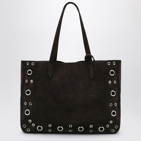 Valentino Garavani Valentino Garavani Medium Nellcôte Tote in Brown Suede