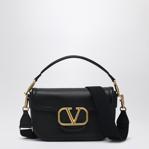 Valentino Garavani Valentino Garavani Black hammered leather mini Vlogo bag