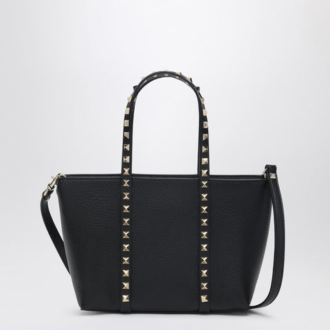 Valentino Garavani Valentino Garavani Black leather mini Rockstud tote bag