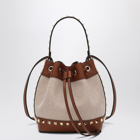Valentino Garavani Valentino Garavani Small Rockstud bucket in fabric and leather