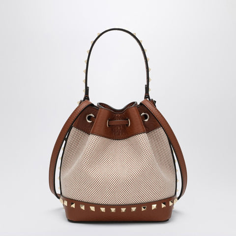 Valentino Garavani Valentino Garavani Small Rockstud bucket in fabric and leather