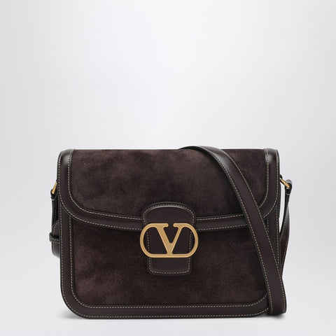 Valentino Garavani Valentino Garavani Dark brown leather and suede 9TO5 bag