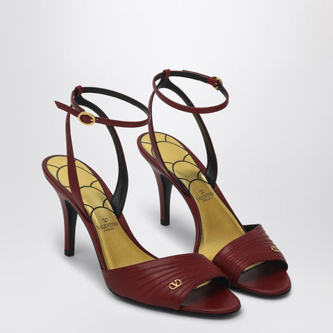 Valentino Garavani Valentino Garavani Dark red leather Sandalo Ladycrush