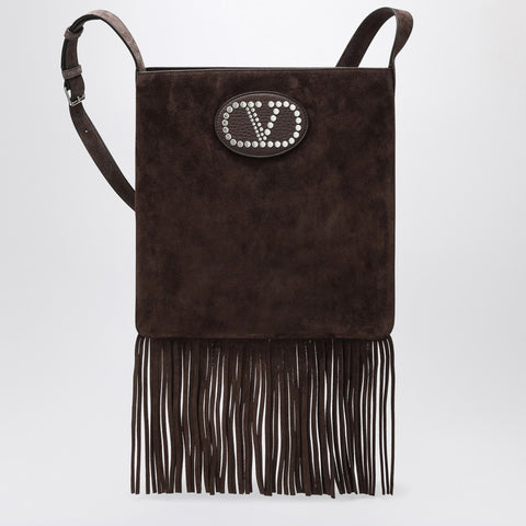 Valentino Garavani Valentino Garavani Nellcôte dark brown suede bag