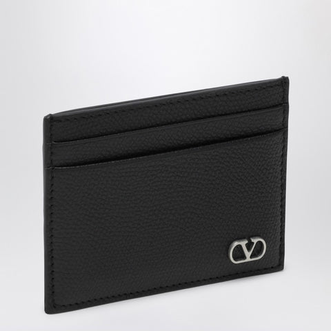 Valentino Garavani Valentino Garavani Vlogo Signature black calfskin cardholder