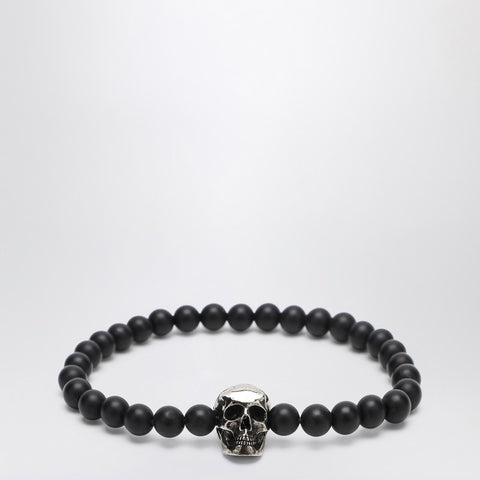 Alexander Mcqueen Alexander McQueen Skull bracelet with black pearls