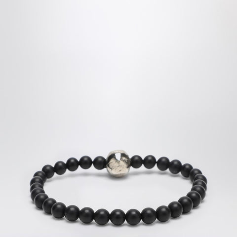 Alexander Mcqueen Alexander McQueen Skull bracelet with black pearls