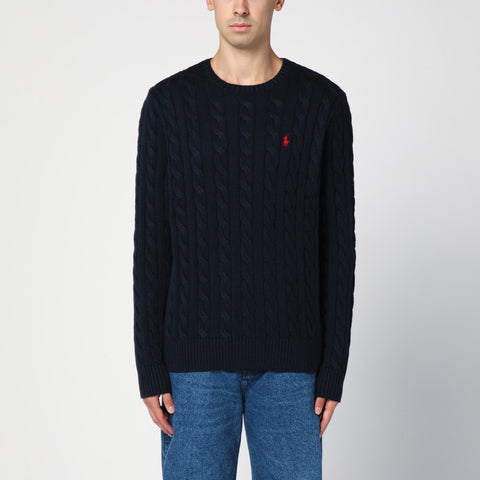 Polo Ralph Lauren Polo Ralph Lauren Navy blue cable-knit crew-neck sweater