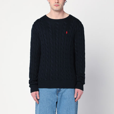 Polo Ralph Lauren Polo Ralph Lauren Navy blue cable-knit crew-neck sweater