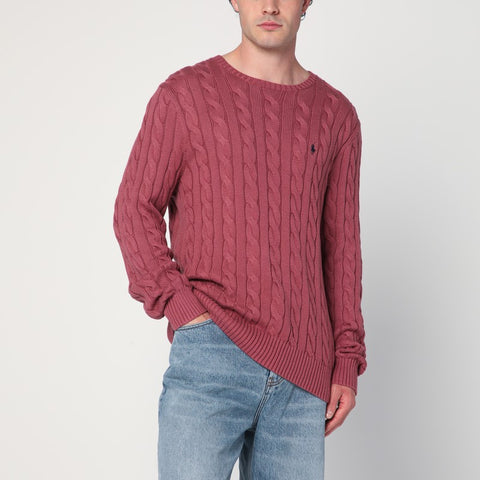 Polo Ralph Lauren Polo Ralph Lauren Prune juice coloured cotton cable-knit jumper