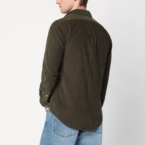 Polo Ralph Lauren Polo Ralph Lauren Olive green velvet slim-fit shirt